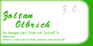 zoltan olbrich business card
